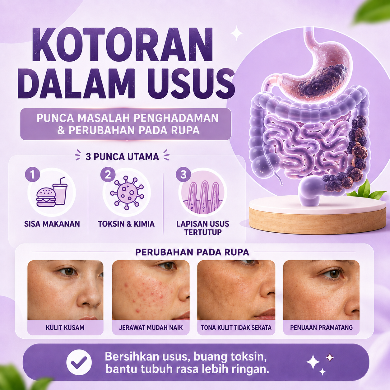 Usus penuh sisa toksik